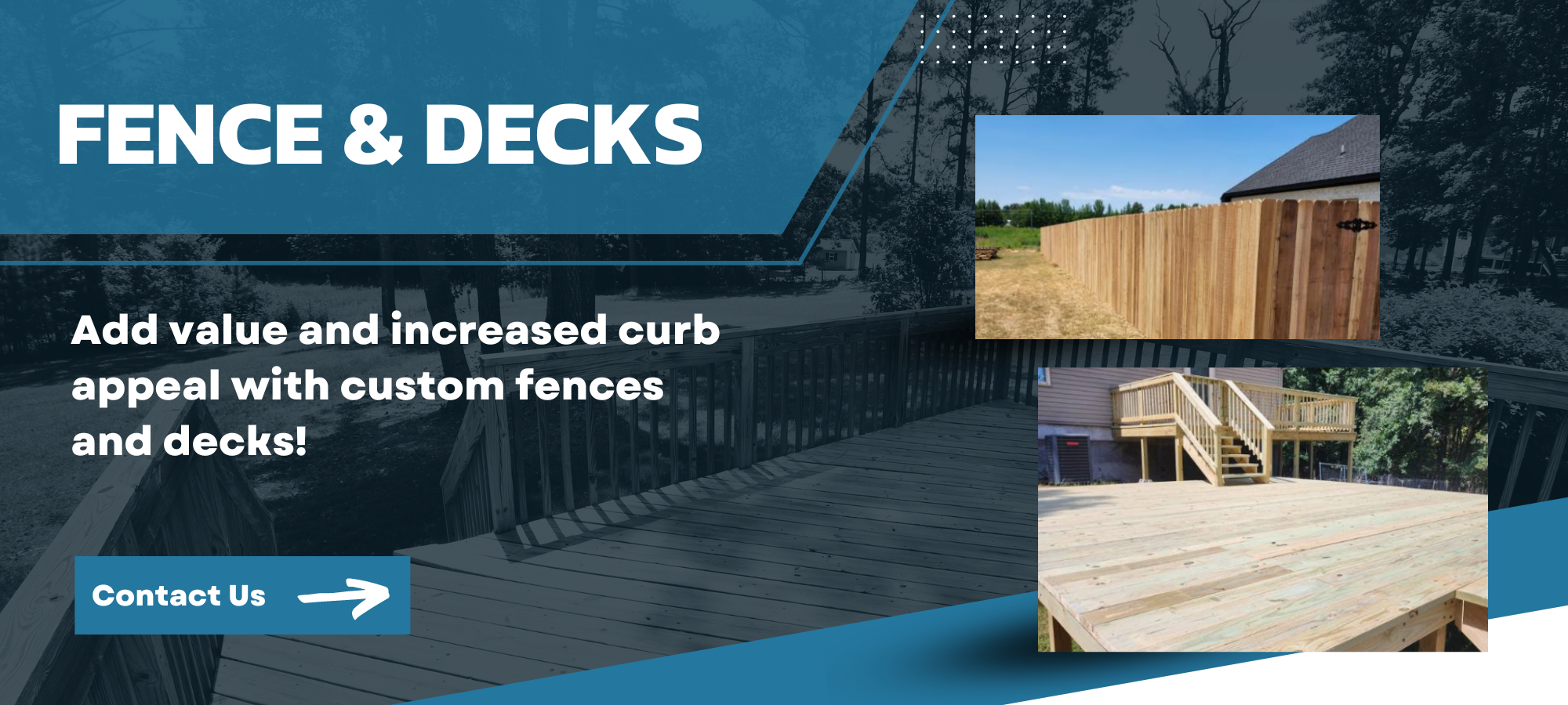 fence and deck building collage